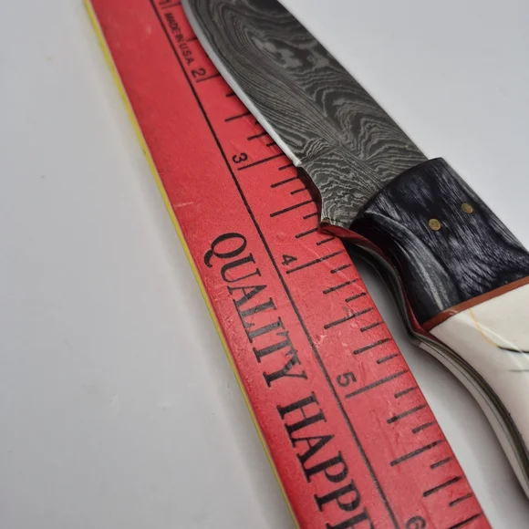 NEW!!! Damascus Steel Knife with Artistic Handle and Leather Sheath - Picture 11 of 11